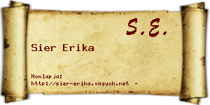 Sier Erika névjegykártya